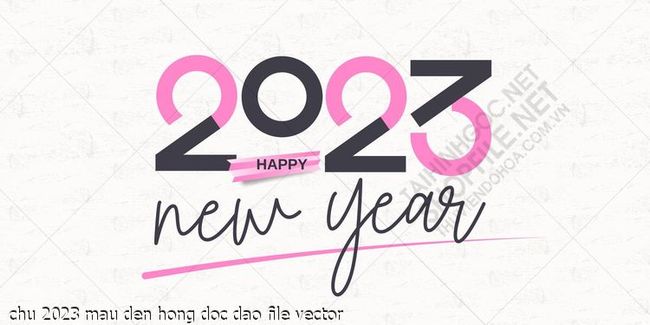 chu 2023 mau den hong doc dao file vector